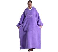 Kawoja Sweat Plaid Long pour Adulte, Couverture Oversize à Capuche en Flanelle Douce et Sherpa Chaud, Modèle Géant avec Poche XXL, Idéal Cadeau Confort pour Femme et Homme