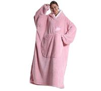 Kawoja Sweat Plaid Long pour Adulte, Couverture Oversize à Capuche en Flanelle Douce et Sherpa Chaud, Modèle Géant avec Poche XXL, Idéal Cadeau Confort pour Femme et Homme