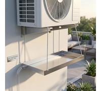 KAXLDHH Bac de Récupération pour Climatiseur 1-2P, Bac d'Égouttement en Acier Inoxydable 304, Plateau Collecteur de Condensats avec Tuyau, Robuste et Universelle pour Unités Extérieures(90x30cm)