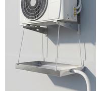 KAXLDHH Bac d'Égouttement de Climatiseur en Acier Inoxydable, Plateau de Récupération des Condensats Universel pour Climatisation Unité Extérieure 1-2P avec Tuyau(100x20cm)