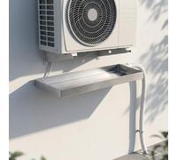 KAXLDHH Bac d'Égouttement pour Climatiseur en Acier Inoxydable 304 avec Trou de Vidange et Tuyau, Plateau de Récupération des Condensats pour Unité Extérieure de Clim Split 1-2P(70x10cm)
