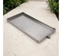 KAXLDHH Bac d'Égouttement pour Climatiseur en Acier Inoxydable 304 avec Trou de Vidange et Tuyau, Plateau de Récupération pour Unité Extérieure de Clim Split 1-2P(80x30cm)