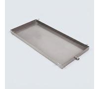 KAXLDHH Plateau Collecteur de Condensats pour Climatiseur Extérieur 1-2P, Bac de Vidange Universel en Acier Inoxydable 304 INOX avec Tuyau et Collier pour Unité Split et Pompe à Chaleur(90x60cm)