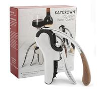 KAYCROWN Tire-bouchon à levier vertical en acier inoxydable avec poignée en bois