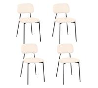 KAYELLES Lot de 4 Salle à Manger Design TALA - Tissu Mélangé (Beige)