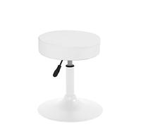 KAYELLES Tabouret de Travail YU Réglable en Hauteur avec Large Base Métal Antidérapante Blanc