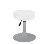 KAYELLES Tabouret de Travail YU Réglable en Hauteur avec Large Base Métal Antidérapante Blanc Gris