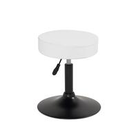 KAYELLES Tabouret de Travail YU Réglable en Hauteur avec Large Base Métal Antidérapante Blanc Noir