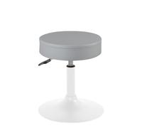 KAYELLES Tabouret de Travail YU Réglable en Hauteur avec Large Base Métal Antidérapante Gris Blanc