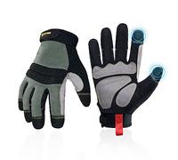 KAYGO Gants de travail pour hommes, KG125M, 1 paire gants mécaniques à écran tactile, bonne adhérence, flexibilité, idéal pour construction automobile bricolage jardinage (Noir, XL, taille 10)