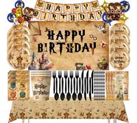 KAYOU Magic Harries Boy Décoration de fête d'anniversaire, vaisselle jetable, assiette, gobelet, serviette, ballon de fond pour la fête des enfants 18pcs balloon