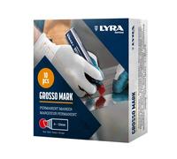 Lot de 10 Marqueurs permanents GROSSO MARK 4-12mm Rouge LYRA