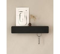 Kazai. Porte Clef Mural 'Kian' | Design Minimaliste d’Accroche Clef Mural de Berlin | Porte Clé Mural Moderne avec Plateau en Métal | Rangement Clef comme Meuble de Couloir pour le Mur | Noir