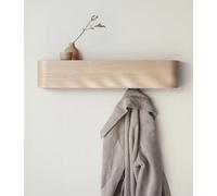 Kazai. Porte-Manteau Mural Bois 'Toke' | Design Moderne avec Crochets Muraux Cachés | Panneau en Placage de Bois Massif | Chêne, clair