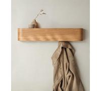 Kazai. Porte-Manteau Mural Bois 'Toke' | Design Moderne avec Crochets Muraux Cachés | Panneau en Placage de Bois Massif | Chêne