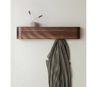 Kazai. Porte-Manteau Mural Bois 'Toke' | Design Moderne avec Crochets Muraux Cachés | Panneau en Placage de Bois Massif | Noyer