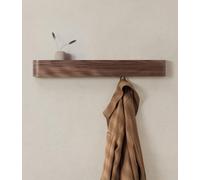 Kazai. Porte-Manteau Mural Bois 'Toke' | Design Moderne avec Crochets Muraux Cachés | Panneau en Placage de Bois Massif | Noyer