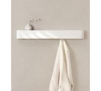 Kazai. Porte-Manteau Mural Bois 'Toke' | Design Moderne avec Crochets Muraux Cachés | Panneau en Placage de Bois Massif | Blanc