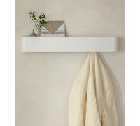 Kazai. Porte manteau mural design 'Tone' | Porte-manteau moderne avec crochets cachés et étagère murale | Patère en métal design pour entrée | Patère murale pour montage mural | Blanc