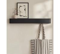 Kazai. Porte manteau mural design 'Tone' | Porte-manteau moderne avec crochets cachés et étagère murale | Patère en métal design pour entrée | Patère murale pour montage mural | Noir