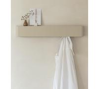 Kazai. Porte manteau mural design 'Tone' | Porte-manteau moderne avec crochets cachés et étagère murale | Patère en métal design pour entrée | Patère murale pour montage mural | Sable Taupe