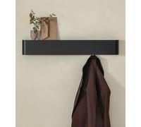 Kazai. Porte manteau mural design 'Tone' | Porte-manteau moderne avec crochets cachés et étagère murale | Patère en métal design pour entrée | Patère murale pour montage mural | Noir