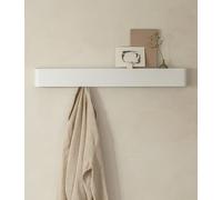 Kazai. Porte manteau mural design 'Tone' | Porte-manteau moderne avec crochets cachés et étagère murale | Patère en métal design pour entrée | Patère murale pour montage mural | Blanc