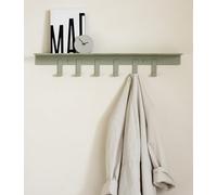 Kazai. Porte manteau mural 'Holmsen' | Crochet mural avec étagère design moderne | Patère murale en métal | Porte-manteau pour entrée | Vert olive