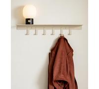 Kazai. Porte manteau mural 'Holmsen' | Crochet mural avec étagère design moderne | Patère murale en métal | Porte-manteau pour entrée | Sable Taupe