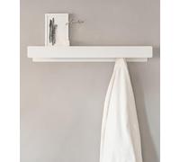 Kazai. Porte Manteau Mural 'Kian' | Moderne avec Crochets Dissimulés et Étagère | Patère Design en Métal | Pour Porte et Fixation Murale | Blanc