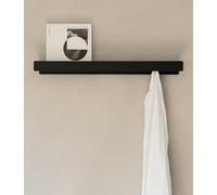 Kazai. Porte Manteau Mural 'Kian' | Moderne avec Crochets Dissimulés et Étagère | Patère Design en Métal | Pour Porte et Fixation Murale | Noir