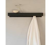 Kazai. Porte Manteau Mural 'Kian' | Moderne avec Crochets Dissimulés et Étagère | Patère Design en Métal | Pour Porte et Fixation Murale | Noir