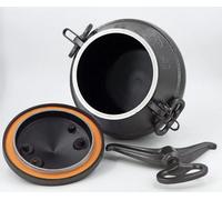 Kazan 12L (10L) – Chaudron afghan avec revêtement antiadhésif | Casserole en aluminium pour gaz, barbecue et camping | Noir, facile à nettoyer