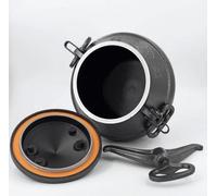 Kazan 15L (11,8 L) – Chaudron afghan avec revêtement antiadhésif | Casserole en aluminium pour gaz, barbecue et camping | Noir, facile à nettoyer