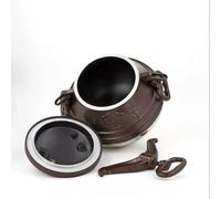 Kazan 8L (7,5 L) – Chaudron afghan avec revêtement antiadhésif | Casserole en aluminium pour gaz, barbecue et camping | Bicolore, facile à nettoyer