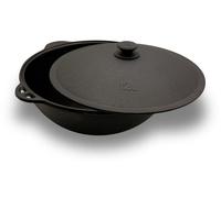 Kazan fonte 10 litres avec couvercle en aluminium Kazan ouzbek fond rond