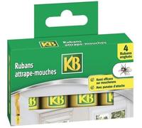 KB KBMRUBAN - Rubans Collants Attrape-x4 - Efficace plusieurs semaines - Sans odeur - Efficace sur mouches, moucherons, moustiques et insectes volants- Avec punaise d'attache -L'emballage peut varier.