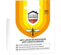 KB HOME DEFENSE HDLARV - Capsules Anti-larves de Moustiques Sans Insecticide Prêt à l'Emploi x30 - Capsules disolvables dans l'eau - Agit sur tous les types de moustiques - Efficace jusqu'à 4 semaines