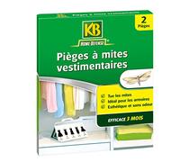 KB HOME DEFENSE KBMITVET2 - Pièges à Mites Vestimentaires sans Insecticide x2 - Idéal pour Les armoires, tiroires et placards - Piges esthétiques et sans Odeur - Pratique à Poser - Efficace 3 Mois