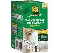 KB HOME DEFENSE KDIFFNATRE - Recharge Diffuseur Prise Anti-Moustiques Sans Insecticide 46 ml - A base d'huile d'eucalyptus, matière active végétale - Protège pendant 60 nuits - 1 diffuseur = 20 m²