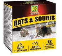 KB Home Defense RASOBLO Blocs appât anti-rats et souris - 240 g (12 x 20 g) - Prêts à l'emploi