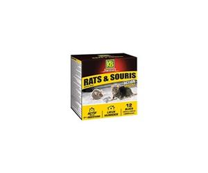 KB Home Defense RASOBLO Blocs appât anti-rats et souris - 240 g (12 x 20 g) - Prêts à l'emploi