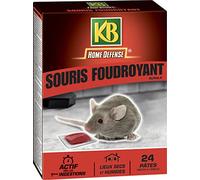 KB HOME DEFENSE SFOUDPATN - Pâtes Anti-Souris 240 g - Action foudroyante et Forte attractivité - Actif dès la 1ère Ingestion - Lieux secs et humides - 24 sachets de pâtes de 10 g - Fabriqué en France