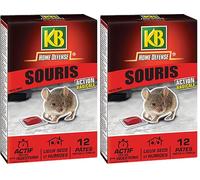 KB HOME DEFENSE SOURIPAT - Pâtes Anti-Souris 120 g - Action radicale - Actif dès la 1ère ingestion - Spécial lieux secs et humides - 12 sachets de 10g - prêts à l'emploi- jusqu'à 4 stations d'appâtage