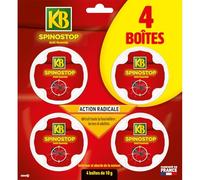 KB HOME DEFENSE Spinostop Anti-Fourmis Boîtes Appâts - Pack de 4 x 10g - Élimine le Nid & les Larves - Action Radical au Spinosad - Intérieur & Extérieur