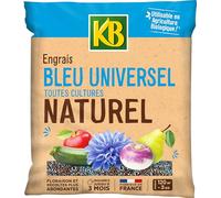 KB KBLEUBIO3 - Engrais Bleu Universel 3 kg - Floraison et récoltes plus abondantes - Nourrit cultures jusqu'à 3 mois - Epandage facile - Micro-granulés - Pour une surface de 120 m² -Fabriqué en France