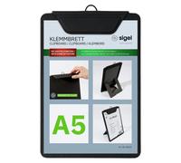 KB101, bloc-notes A5, noir, avec fonction support, planche à rabats stable