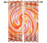 KBDQGX Rideau Salon Moderne Lot De 2 Dégradé Tourbillon Rose Orange 140X160Cm Rideau Occultant Isolant Thermique Anti Chaleur Lot De 2 Rideaux Chambre Enfant Adultex À Oeillets Décoration De Fenêtr