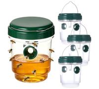 KBIBCK Piège Frelon Asiatique, 4 Pièces Piège à Guêpes Insectes, Attrape-Guêpes Amovible et Réutilisable, Kit Piège a Frelon Asiatique pour Exterieur Jardin Balcon, sans Produits Chimiques (Vert)