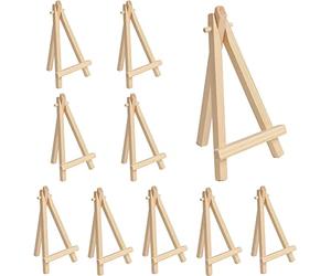 KBNIAN 10 Pcs Mini Chevalet de Table en Bois Naturel Chevalet de Menu Marque Place Porte Nom pour Mariage Reataurant Petit Chevalet de Présentation Decoratif pour Cadre Photo Tableau, 11*19*1.7cm
